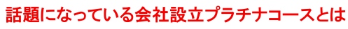 話題になっている会社設立プラチナコースとは